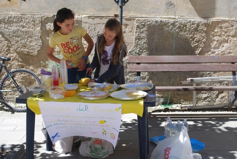 дети продают лимонад