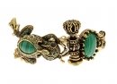 Изящный нарядный браслет из коллекции Classic. С двумя крупными камнями малахита прекрасно сочетаются с лягушкой